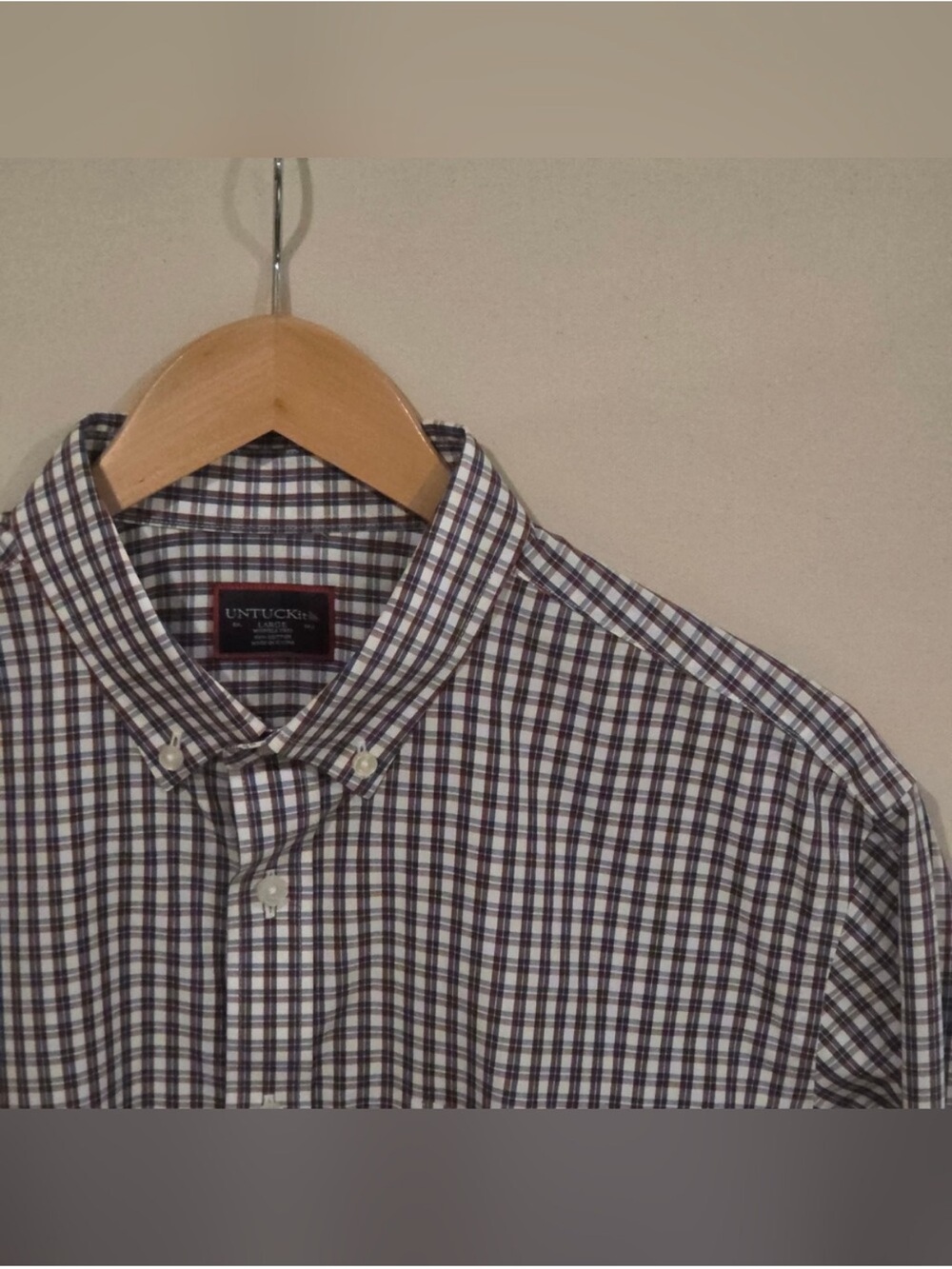 UNTUCKit Wrinkle Free Regular Fit Button Down L
